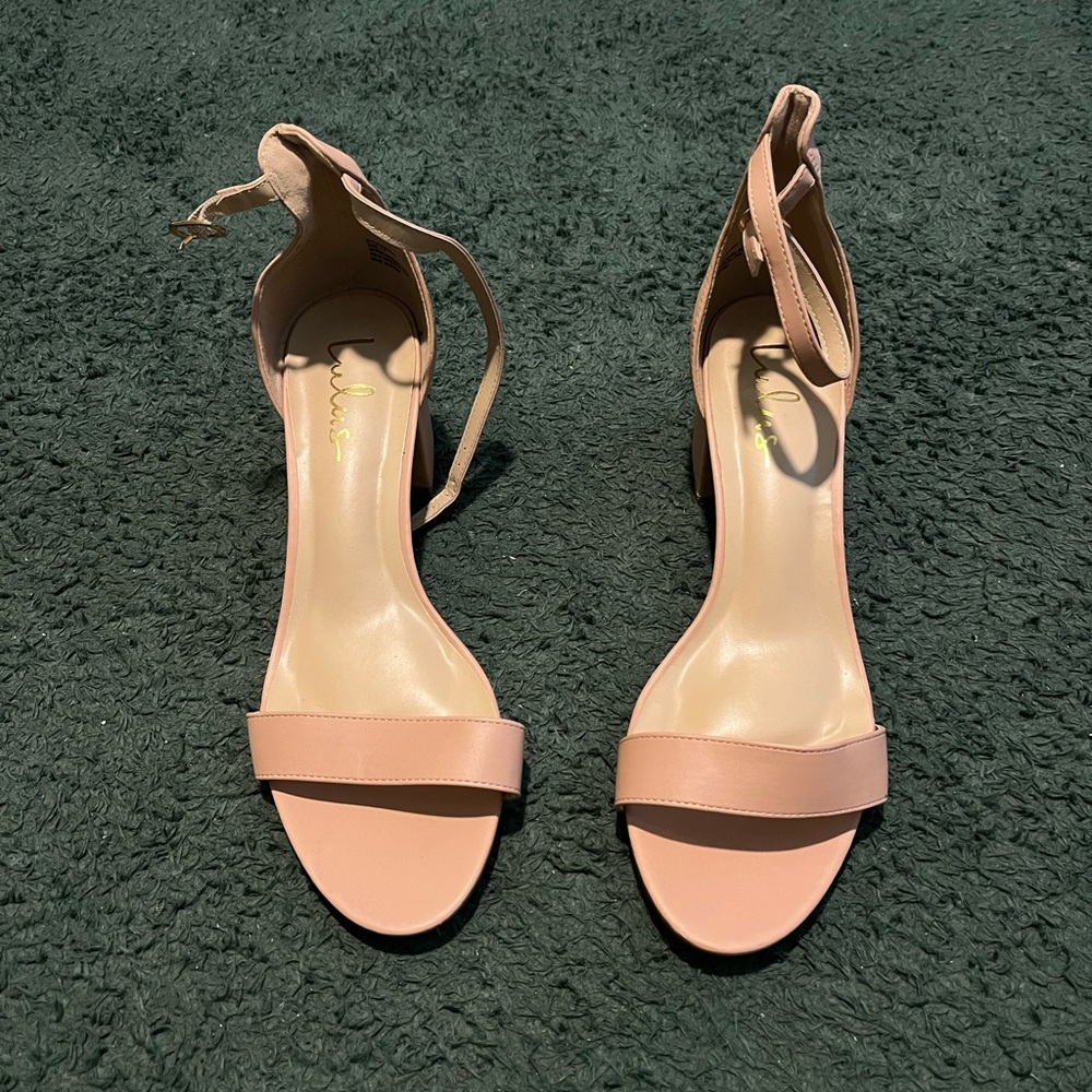 Lulu's Blush Ankle Strap Heels
